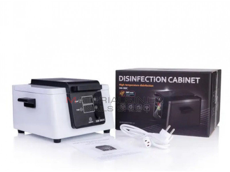 Сухожарова шафа SM-360C біла 300Вт з дисплеєм сухожар для стерилізації інструментів