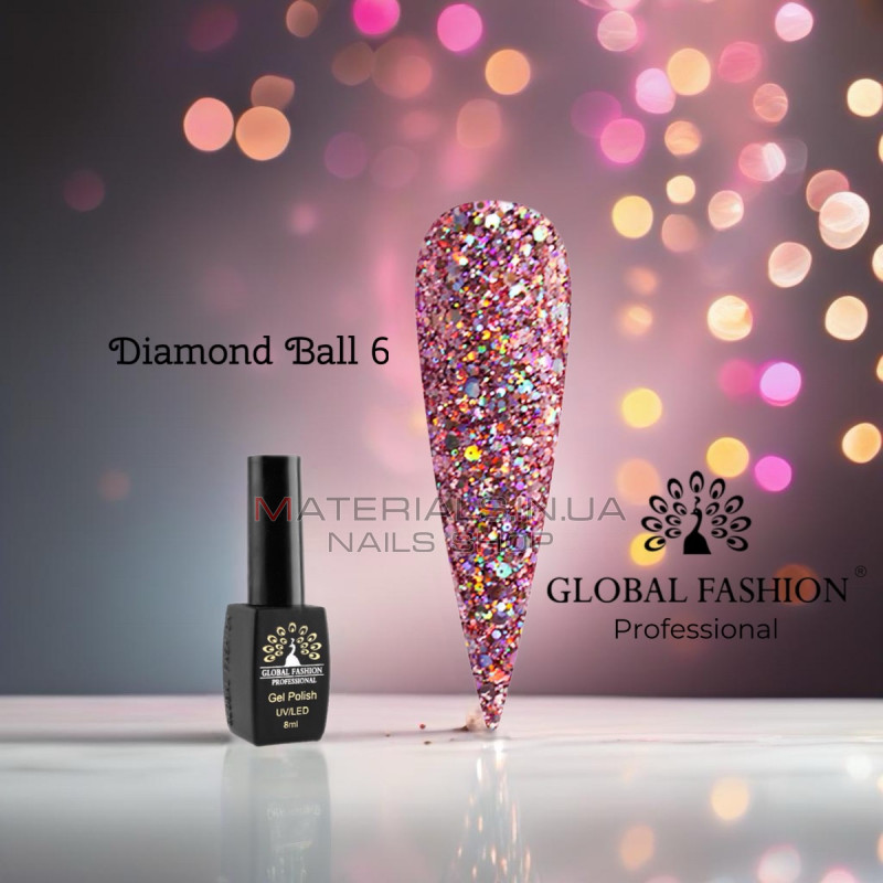 Гель лак Diamond Ball Global Fashion 8 мл, 006 Гель лак Diamond Ball Global Fashion 8 мл, 006