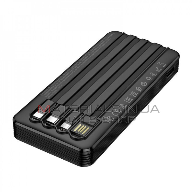 Power Bank Borofone BJ84, 10000 мА·год, вбудовані кабелі
