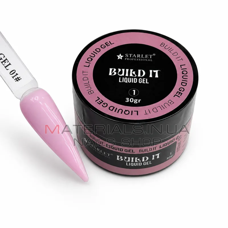 Гель для наращивания и укрепления ногтей Build It Liquid Gel Starlet Professional №01, 30г