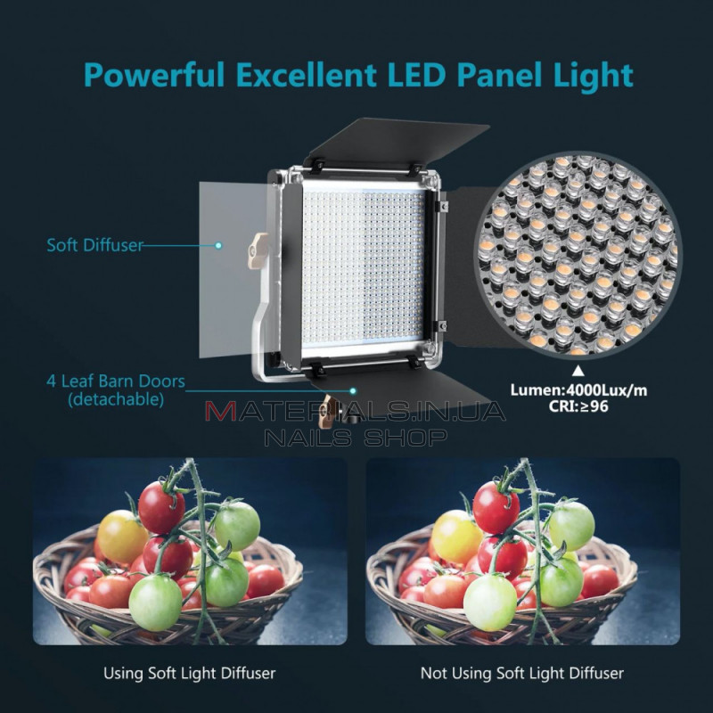 Лампа видеосвет LED NEEWER NL480S 29W Bi-color 480pcs Led color 3200-5600K CRI 96+