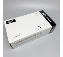 Перчатки нитриловые черные без пудры SEF размер S, 100 шт