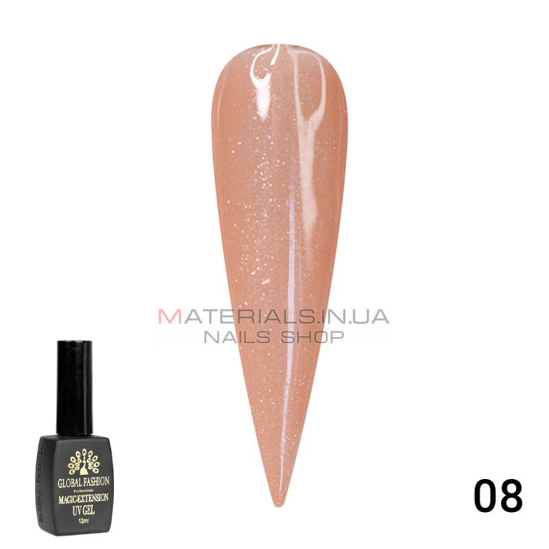 Гель Global Fashion із шиммером Magic-Extension 12мл №08 Гель Global Fashion із шиммером Magic-Extension 12мл №08