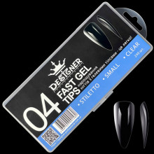Fast gel tips №4 (Stiletto, small size) - Гелеві типси Дизайнер