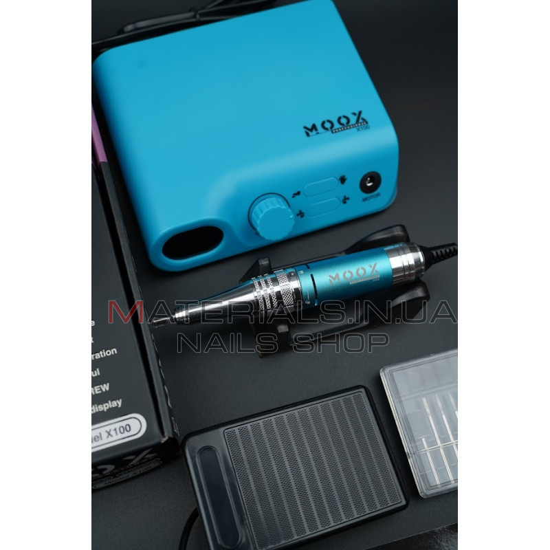 Фрезер Мокс X100 (Light blue) на 45 000 об/хв. та 70W. для манікюру та педикюру