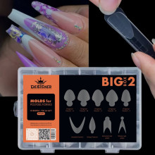 Nail Molds Big Box 2, 216 шт. (9 форм) - Силіконові молди для верхніх форм та французького манікюру Дизайнер
