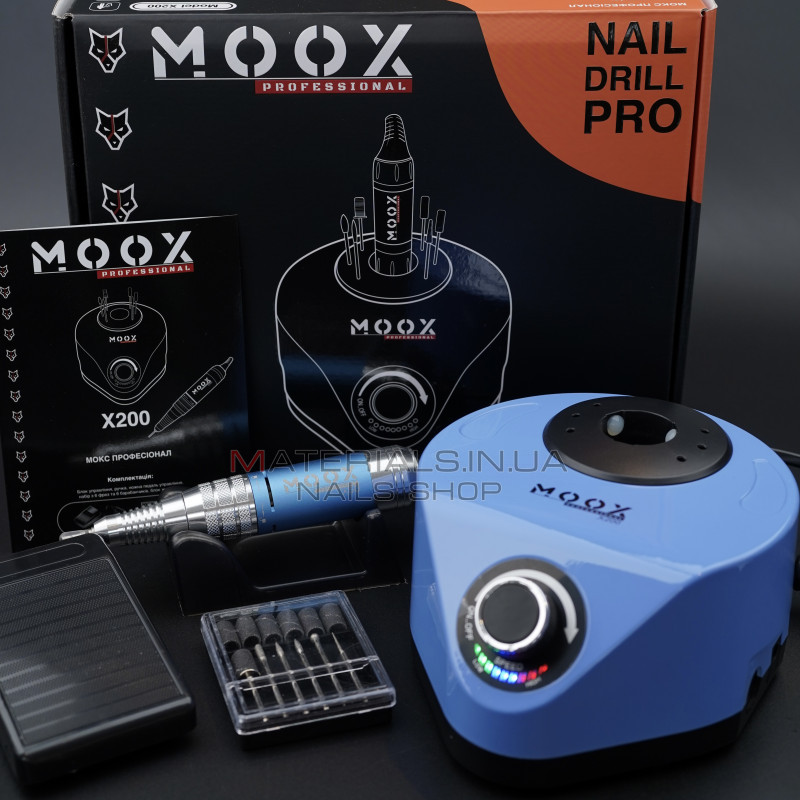 Фрезер Мокс X200 (Sky blue) на 50 000 об/хв. та 70W. для манікюру та педикюру Фрезер Мокс X200 (Sky blue) на 50 000 об/хв. та 70W. для манікюру та педикюру