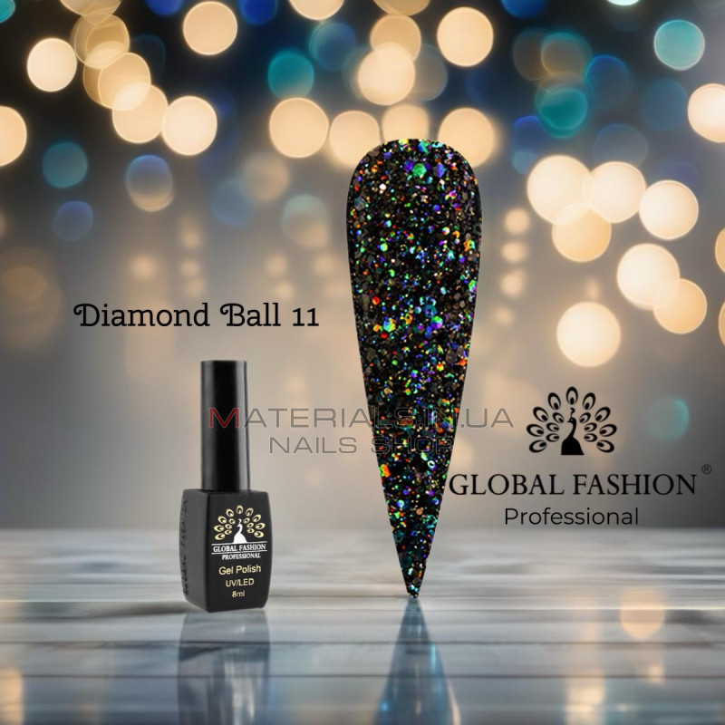 Гель лак Diamond Ball Global Fashion 8 мл, 011 Гель лак Diamond Ball Global Fashion 8 мл, 011