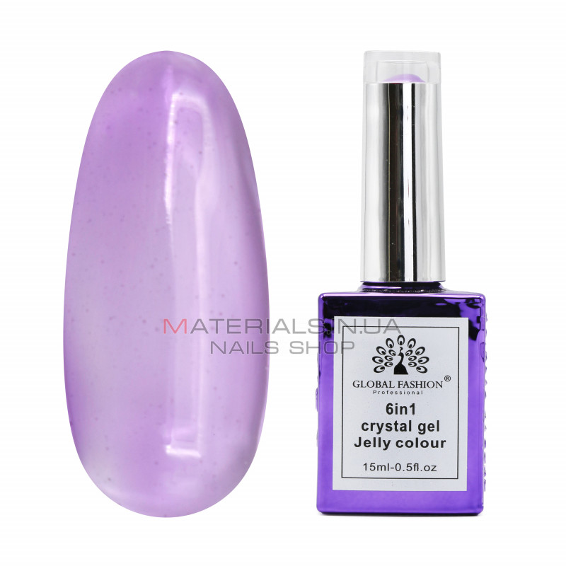 Гель для нарощування 6 in 1 crystal gel jelly colour, 15 мл, 6606
