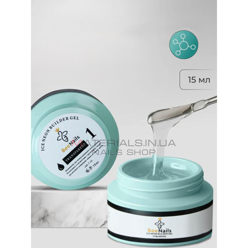 Ice Neon Builder Gel №1 Bee Nails, 15 ml