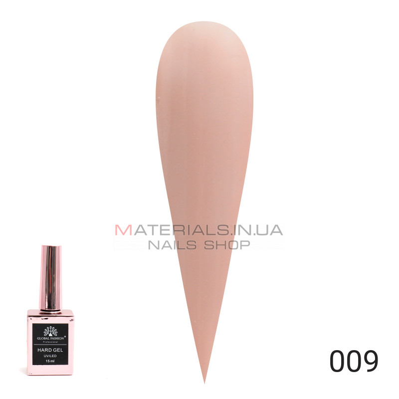 Твердий гель (Hard Gel) 15 мл Global Fashion, 09 Твердий гель (Hard Gel) 15 мл Global Fashion, 09