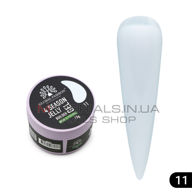 Гель для моделювання нігтів 15 г, 4 Season Jelly Builder Gel, 11