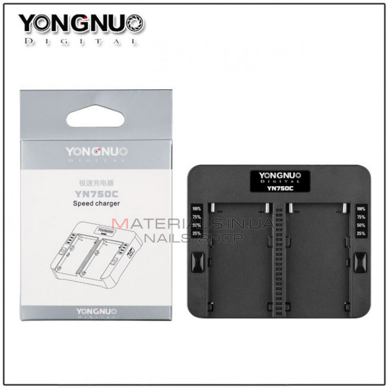 Зарядное устройство YN750C для батарей NP-F550/F570/F750/F770/F950/F960/F970 для LED освещения YOUNGNUO Зарядное устройство YN750C для батарей NP-F550/F570/F750/F770/F950/F960/F970 для LED освещения YOUNGNUO