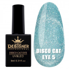 Светоотражающий гель-лак Disco Cat Eye №5, 9 мл., Дизайнер (Кошачий глаз)