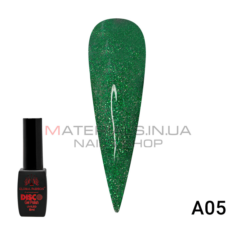 Гель лак Disco Gel Polish, Global Fashion, светоотражающий, 8 мл A05
