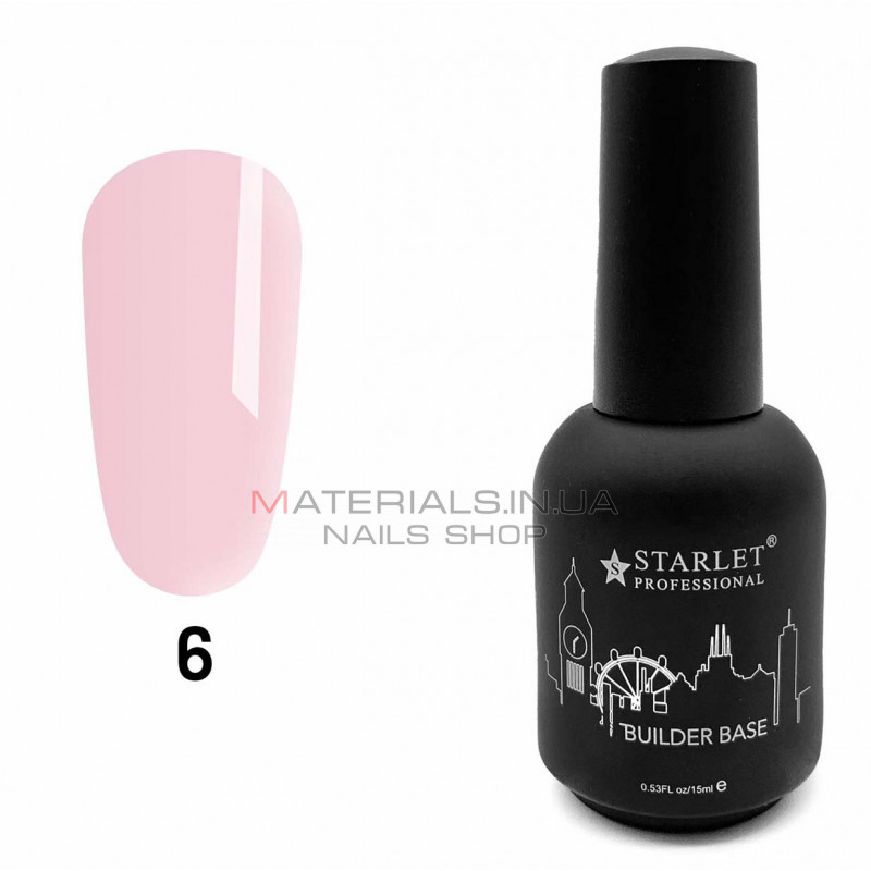 База для наращивания Builder Base Starlet Professional №006, 15 мл розовый База для наращивания Builder Base Starlet Professional №006, 15 мл розовый