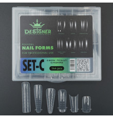 Polygel Nail Forms SET-C, 144 шт. (6 форм) - Верхние формы Дизайнер