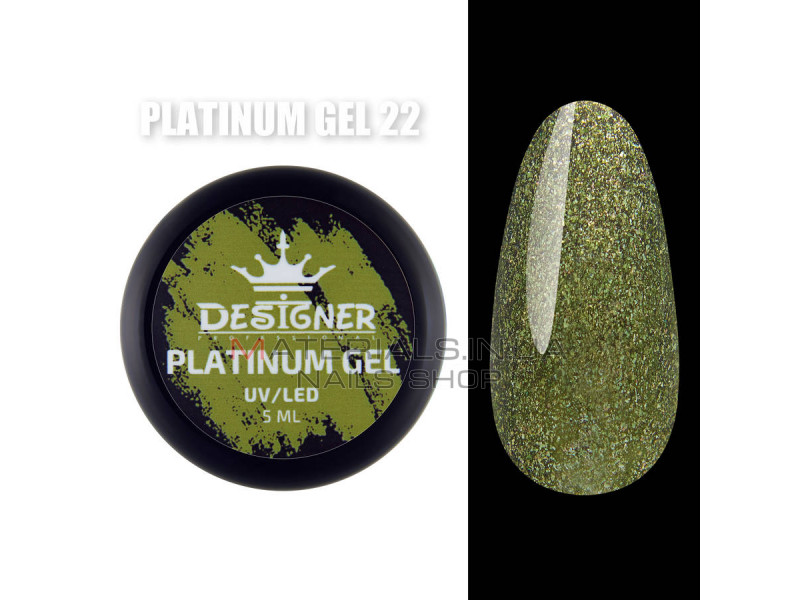 Platinum Gel Гель - платинум Designer Professional с шиммером, 5 мл. №22
