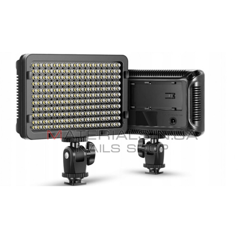 Накамерный видеосвет LED — PT-176S   2 COLORS (11W/1320LM/LED176 PCS/3200K-5600K)LED DISPLAY +Battery F550/7.2V/2400Mah+Charger