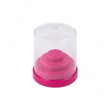 Контейнер для фрези круглий малиновий на 48 шт.
