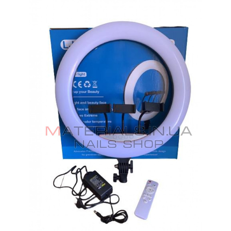 Кільцева LED-лампа LJJ-45, 45 см, 18″, 256 світлодіодів, сенсорне керування, адаптер