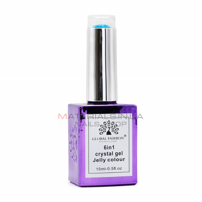 Гель для наращивания 6 in 1 crystal gel jelly colour, 15 мл, 6604