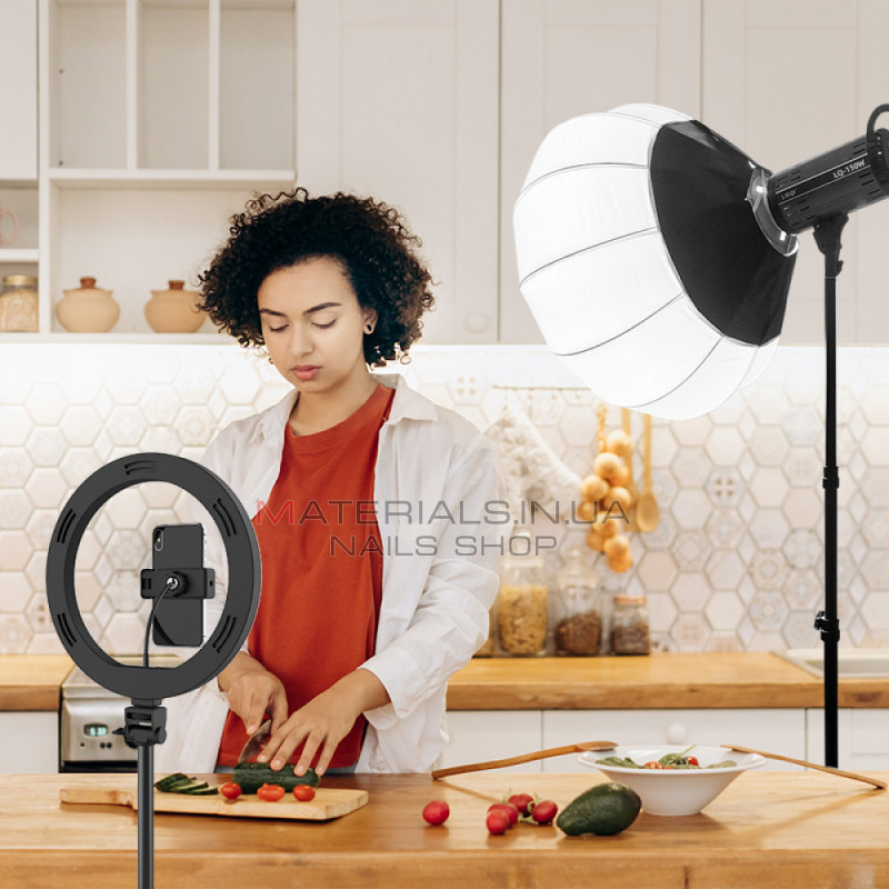 Комплект сферический софтбокс, прожектор, штатив LED LQ-150, 200W (5600k)