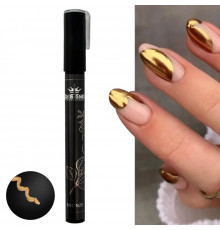 Chrom metal nail pen (Bronze) - ручка для дизайна ногтей Дизайнер