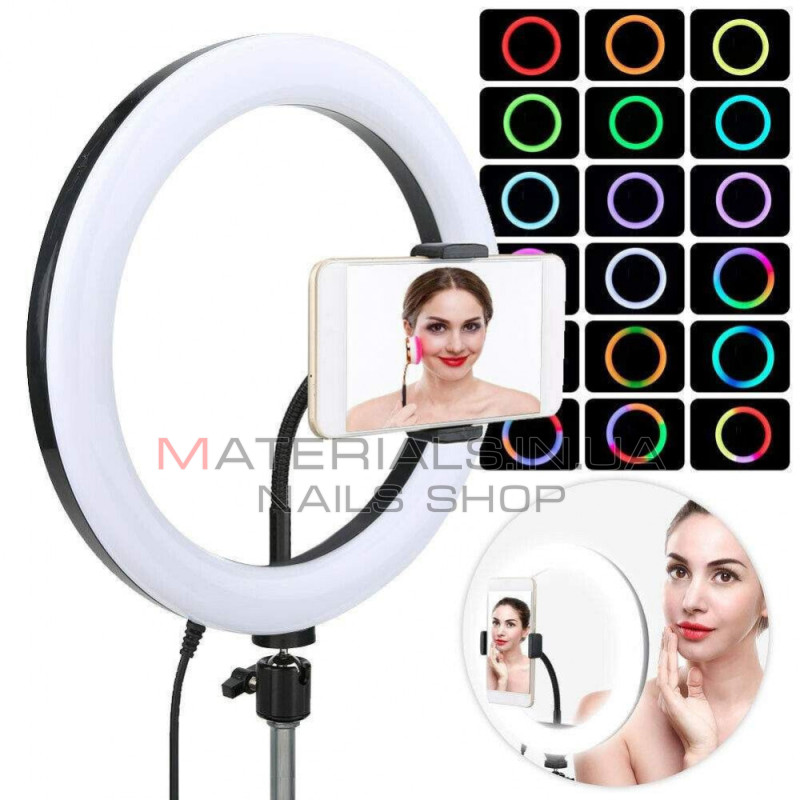 Кільцева LED-лампа MJ-33, Orig RGB, 33 см, 13″, 120 світлодіодів, 39 RGB, USB. Orig