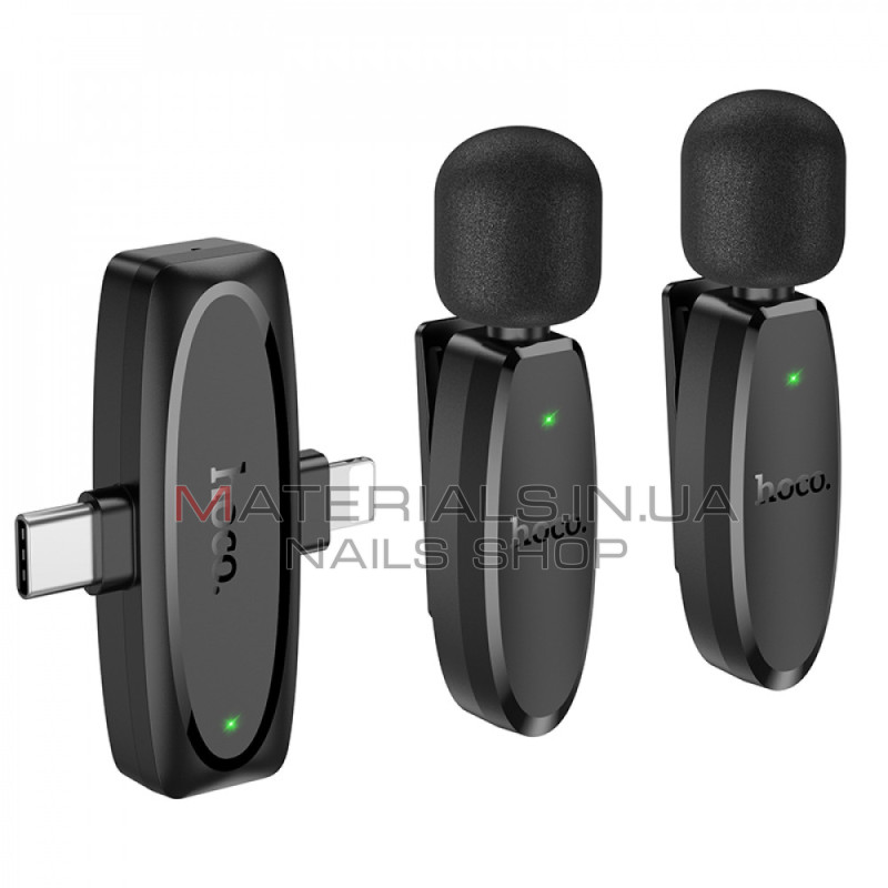 Бездротовий цифровий мікрофон Hoco L15 Dual-Professional, Lightning + USB-C