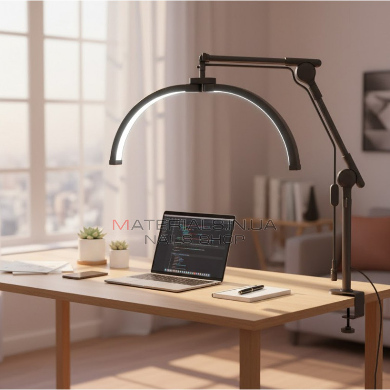 Безтіньова настільна LED-лампа на струбцині F-550B (Black)