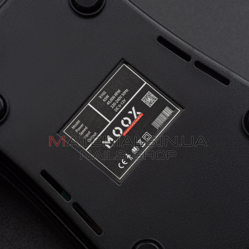 Фрезер Мокс X102 (Чорний) на 45 000 об/хв. та 65W. для манікюру та педикюру