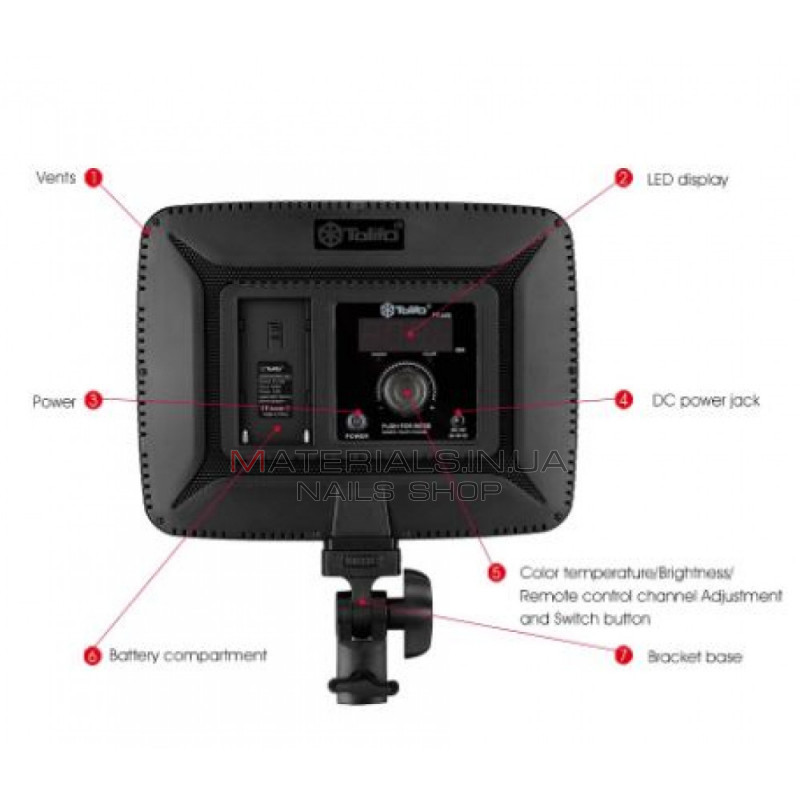 Лампа видеосвет LED PT-24B 24W color 3200-5600K /2400LM/Battery F-750 4400Mah+Charger (240*184*14) Лампа видеосвет LED PT-24B 24W color 3200-5600K /2400LM/Battery F-750 4400Mah+Charger (240*184*14)