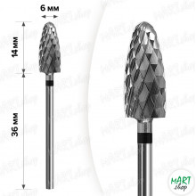 Твердосплавна фреза для зняття гель-лаку mART M-110 Кукурудза 2XC Black 6*14