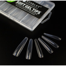 Типсы гелевые Starlet Professional Soft Gel Tips 5, 240 шт., экстра длинная балерина, прозрачные
