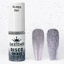 Disco Ombre Spray (7 г.) Silver D01 - світловідбивна спрей пудра Дизайнер для створення омбре на нігтях