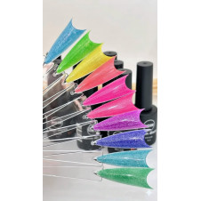 Neon Disco Bee Nails