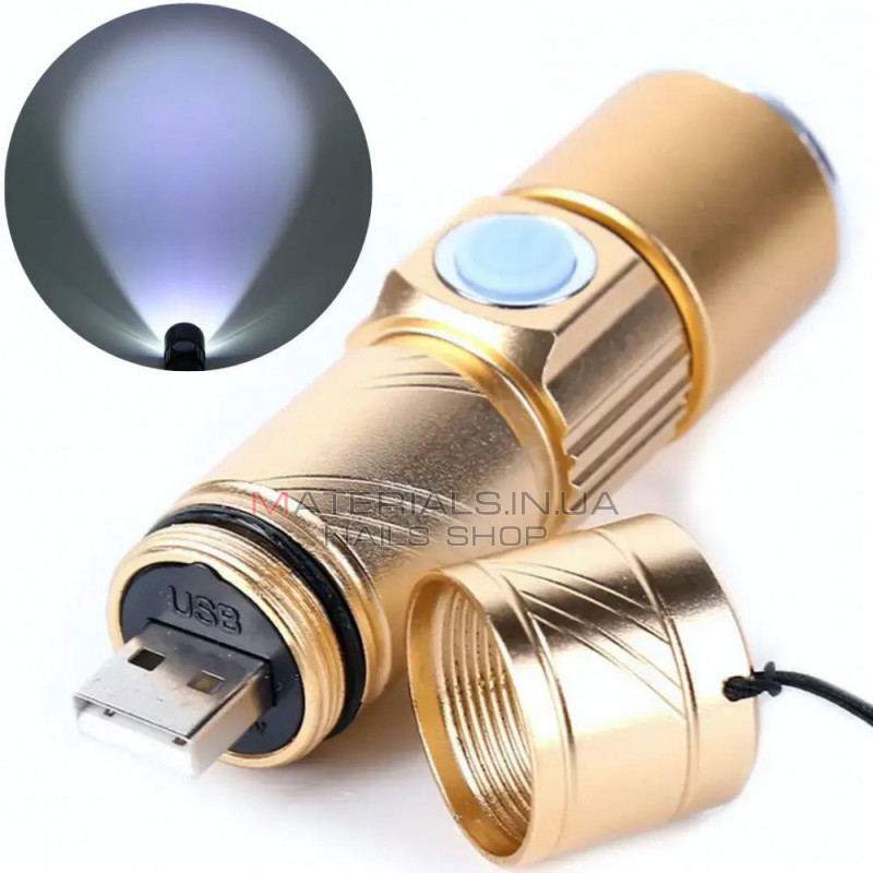 Ручной аккумуляторный карманный фонарик с USB и ZOOM SY - 501 — Black Ручной аккумуляторный карманный фонарик с USB и ZOOM SY - 501 — Black