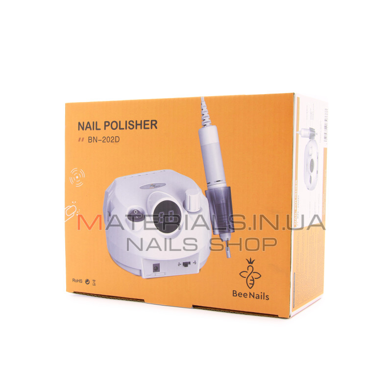 Аппарат для маникюра и педикюра BEE NAILS, 202D, с дисплеем, 65w, 45000 об, черный