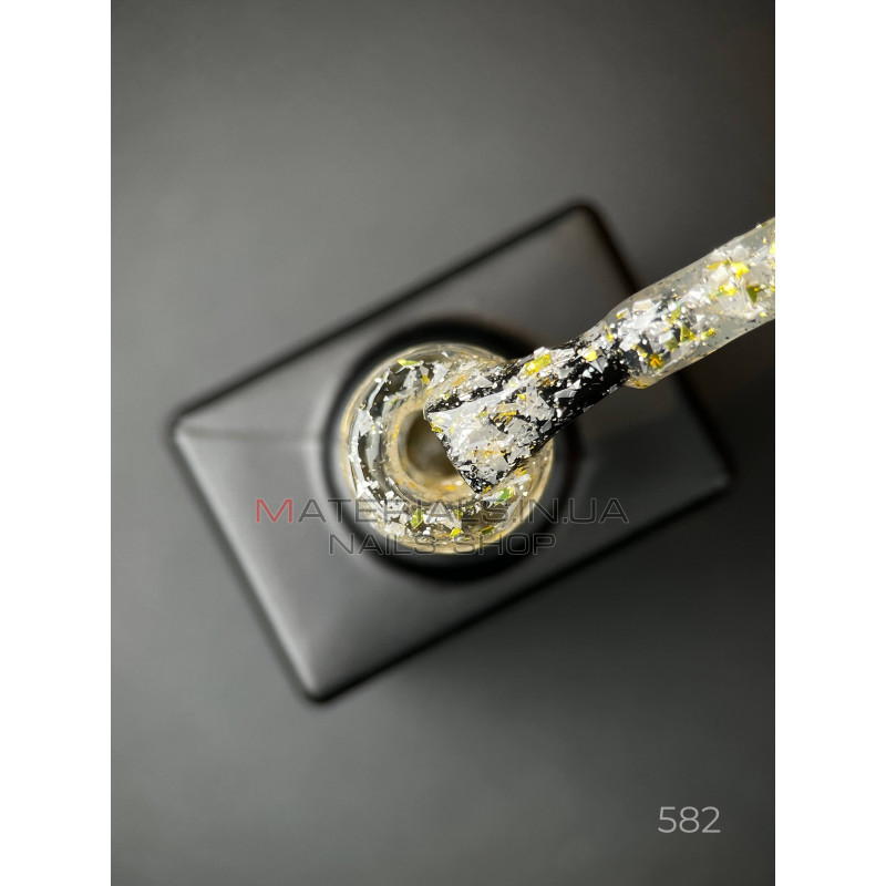 Гель лак Star gel 582 Дизайнер (9мл.) - с хлопьями Юки Гель лак Star gel 582 Дизайнер (9мл.) - с хлопьями Юки
