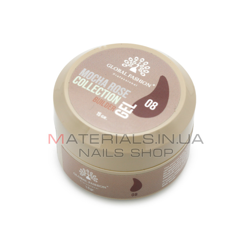 Гель для моделювання нігтів 15 гр, Mocha Rose Builder Gel 08