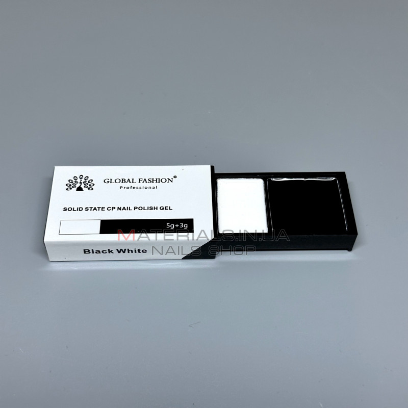 Твердий гель лак solid state CP nail polish gel (5г+3г), Black White Твердий гель лак solid state CP nail polish gel (5г+3г), Black White