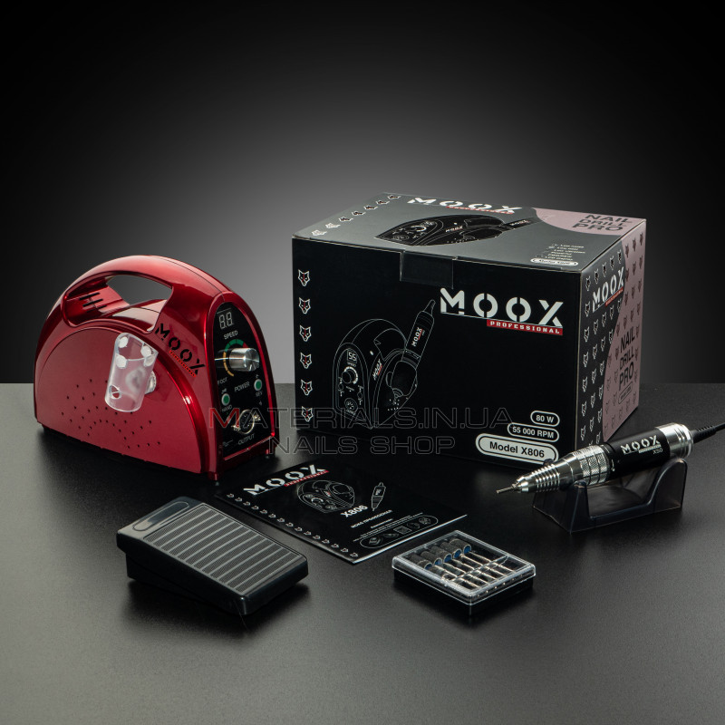 Фрезер Мокс X806 (Красный) на 55 000 об./мин. и 80W. для маникюра и педикюра Фрезер Мокс X806 (Красный) на 55 000 об./мин. и 80W. для маникюра и педикюра