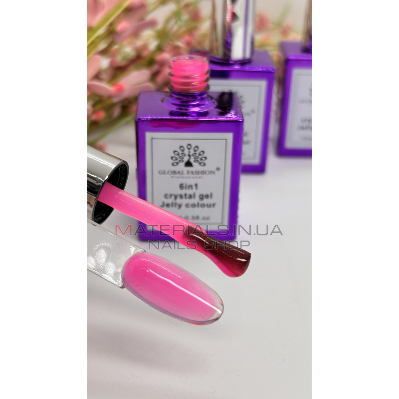 Gel build-up 6 in 1 crystal gel jelly color, 15 ml, 6603 Gel build-up 6 in 1 crystal gel jelly color, 15 ml, 6603