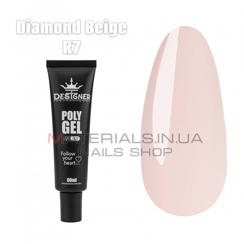 Полігель (60 мл.) Дизайнер F7 Diamond Beige