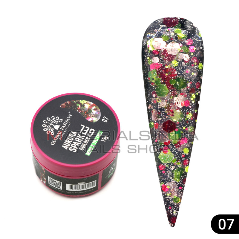 Гель для моделювання нігтів 15 г, Aurora Spark Builder gel 07