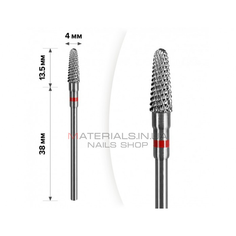 Твердосплавна фреза для зняття гель-лаку mART M-93 Кукурудза Red 4*13,5