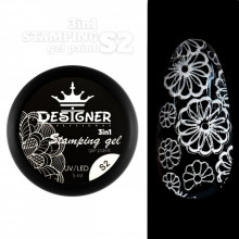 Stamping Gel Paint 3-1 (S2 Білий), 5 мл. - Гель фарба Дизайнер