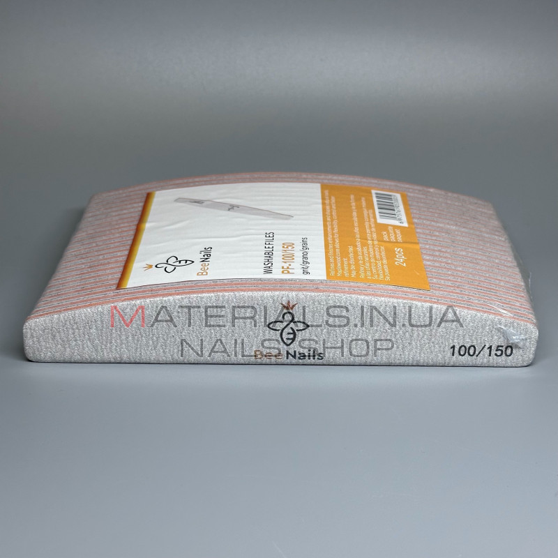 Упаковка пилок Bee Nails - серая, лодочка 100/150 грит (24шт)