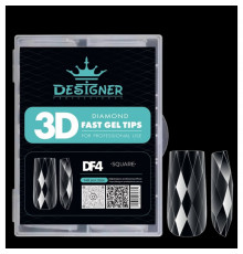 Diamond Fast Gel Tips (DF4 Square) - гелеві типси Дизайнер 120 шт/уп